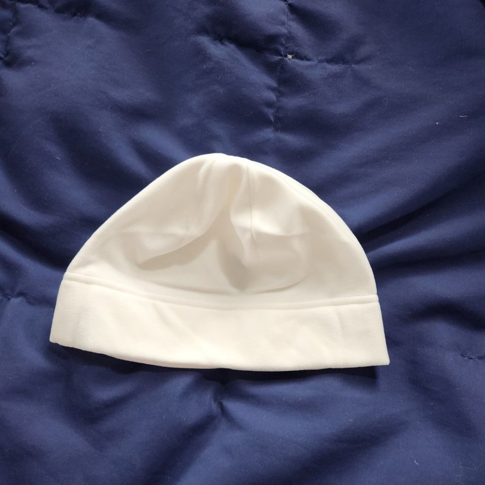 Land's End Women's Fleece Hat - Lightweight - White - One Size